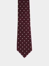 Tom Ford Dark Burgundy Satin Polka Dot Silk Tie