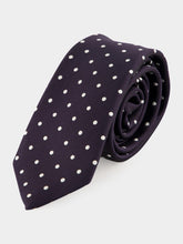 Tom Ford Dark Navy Satin Polka Dot Silk Tie