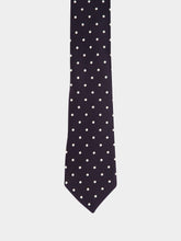 Tom Ford Dark Navy Satin Polka Dot Silk Tie