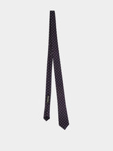 Tom Ford Dark Navy Satin Polka Dot Silk Tie