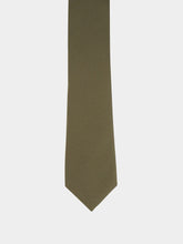 Olive Green Silk Satin Tie