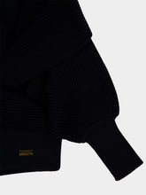 Balmain Black Oversized Hooded Knit Jumper