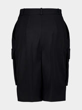 Balmain Black Wool Cargo Bermuda Shorts