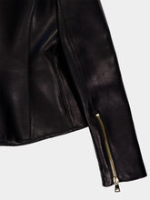 Balmain Black Cropped Peplum Lambskin Jacket