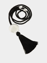Julietta Black Éze Silver Shell Cord Necklace