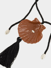 Julietta Brown Pillar Shell Cord Necklace