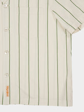 Bode Celery Stripe Short-Sleeve Cotton Shirt