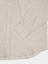 Frescobol Carioca Khaki Striped Linen Button-Up Shirt