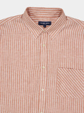 Frescobol Carioca Pale Copper Striped Linen Shirt