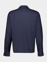 Frescobol Carioca Navy Blue Herringbone Flannel Shirt
