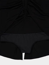 Johanna Ortiz Black Starlight Draped Jersey Bodysuit