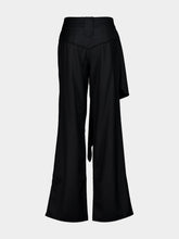 Johanna Ortiz Black Outlaw Wool Draped Pants