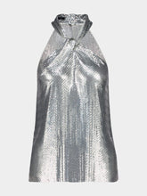 Rabanne Silver Crisscross Mesh Top