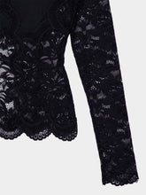 Rabanne Black Lace Long-Sleeved Top