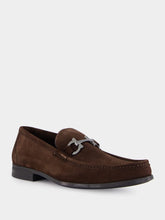 Ferragamo Brown Suede Gancini Loafers