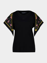 Dolce & Gabbana Black Cotton T-Shirt with Scarf Detail