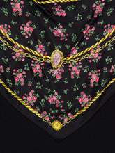 Dolce & Gabbana Black Cotton T-Shirt with Scarf Detail