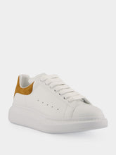 McQueen White and Tan Oversized Sneaker in Calf Leather