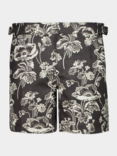 Commas Black Peony Print Swim Shorts