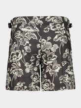 Commas Black Peony Print Swim Shorts