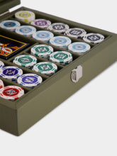 Hector Saxe Paris Khaki Clair Leather Poker Set