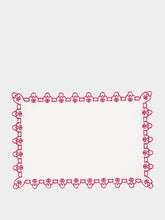 Borgo Delle Tovaglie Amalfi Linen Napkin in Ivory and Red