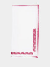 Borgo Delle Tovaglie Erica Linen Napkin in Ivory and Red