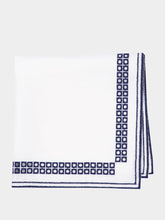 Borgo Delle Tovaglie Erica Linen Napkin in Ivory and Blue