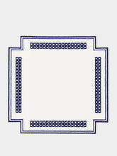 Borgo Delle Tovaglie Erica Antistain Linen Placemat in Ivory and Blue