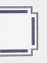 Borgo Delle Tovaglie Erica Antistain Linen Placemat in Ivory and Blue