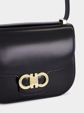 Ferragamo Black Double Gancini North-South Crossbody Bag