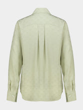 Ferragamo Burnt Sage Monogram Silk Shirt