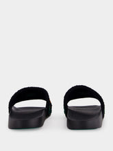 Casablanca Black Embroidered Terry Slides