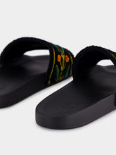 Casablanca Black Embroidered Terry Slides