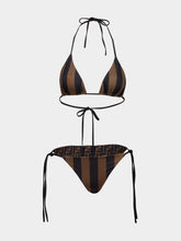 Fendi Brown FF Pequin Reversible Bikini