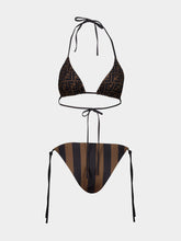 Fendi Brown FF Pequin Reversible Bikini