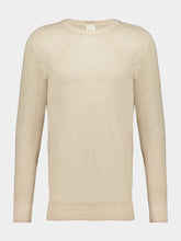 120% Lino Soft Beige Linen Knit Sweater