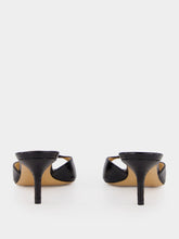 Francesco Russo Black Mule in Shiny Watersnake Leather