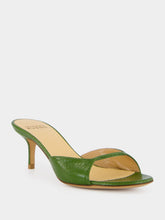 Francesco Russo Chartreuse Mule in Shiny Watersnake Leather