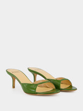 Francesco Russo Chartreuse Mule in Shiny Watersnake Leather
