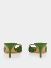 Francesco Russo Chartreuse Mule in Shiny Watersnake Leather