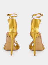 Francesco Russo Old Gold Lace-Up Sandal in Laminated Nappa