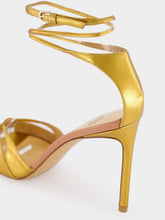 Francesco Russo Old Gold Lace-Up Sandal in Laminated Nappa