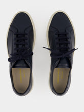 Common Projects Navy Blue Achilles Slim Premium Leather Sneakers