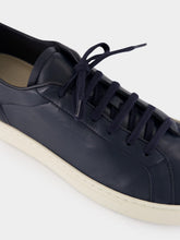 Common Projects Navy Blue Achilles Slim Premium Leather Sneakers