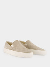 Common Projects Warm Grey Minimal Slip On Low Profile Suede Sneakers