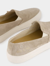 Common Projects Warm Grey Minimal Slip On Low Profile Suede Sneakers