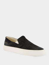 Common Projects Black Minimal Slip On Low Profile Suede Sneakers