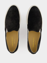 Common Projects Black Minimal Slip On Low Profile Suede Sneakers
