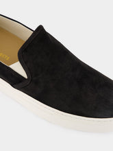 Common Projects Black Minimal Slip On Low Profile Suede Sneakers